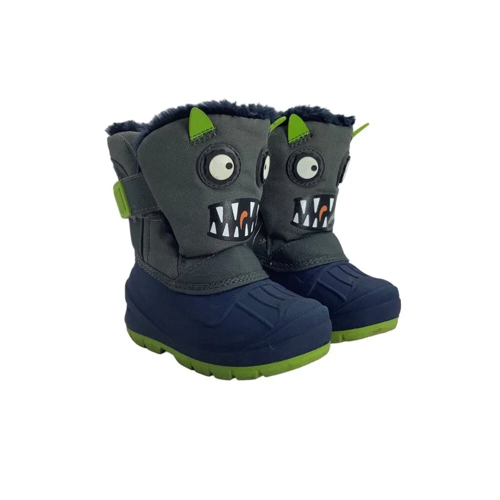 Cat‎ & Jack Huxley Monster Winter Snow Boots Shoes Toddler Child 5 Gray Blue
